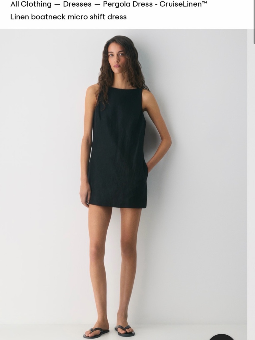 Aritzia Black Linen Pergola Dress